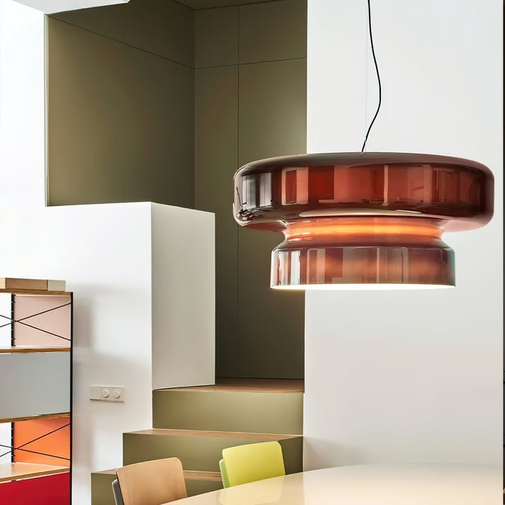 Organic Blown Glass Dome Pendant Light