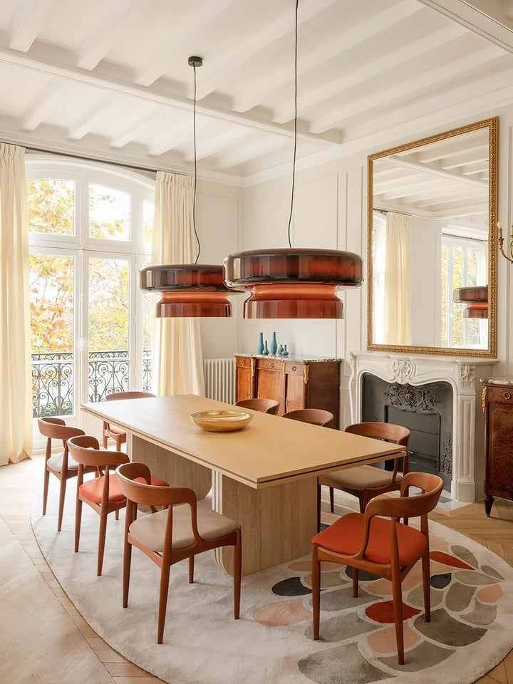 Organic Blown Glass Dome Pendant Light
