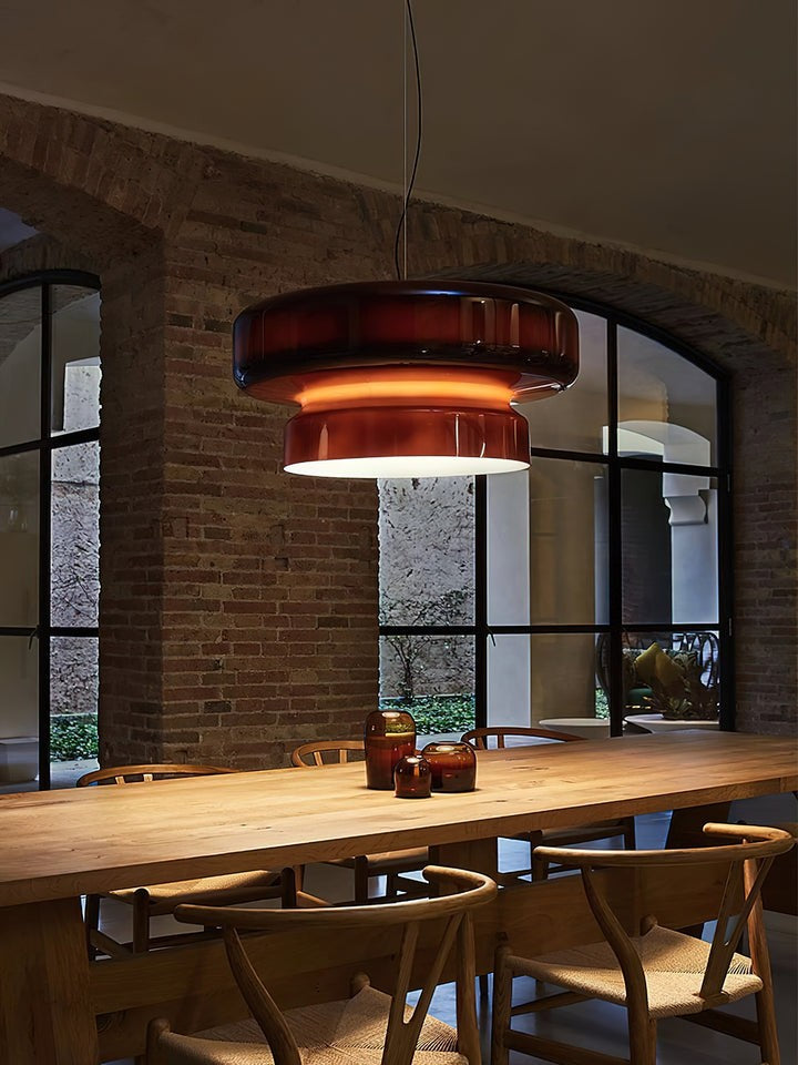Organic Blown Glass Dome Pendant Light