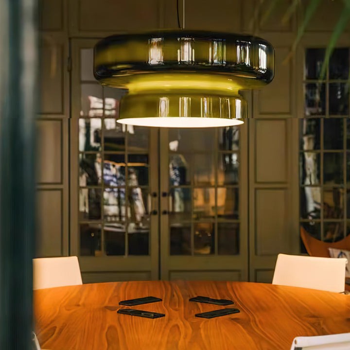 Organic Blown Glass Dome Pendant Light