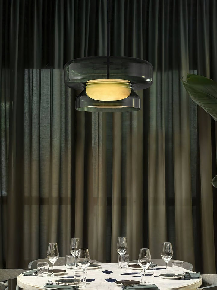 Organic Blown Glass Dome Pendant Light
