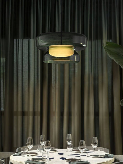 Organic Blown Glass Dome Pendant Light