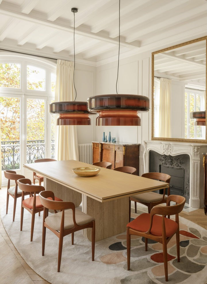 Organic Blown Glass Dome Pendant Light