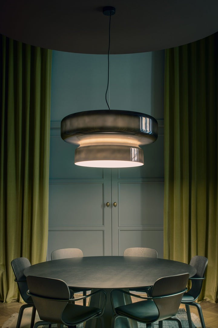 Organic Blown Glass Dome Pendant Light