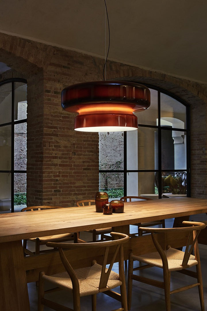 Organic Blown Glass Dome Pendant Light