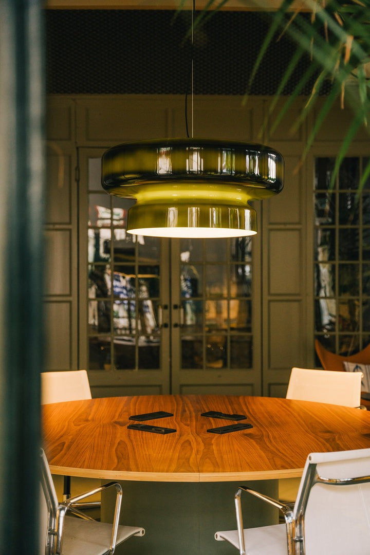 Organic Blown Glass Dome Pendant Light