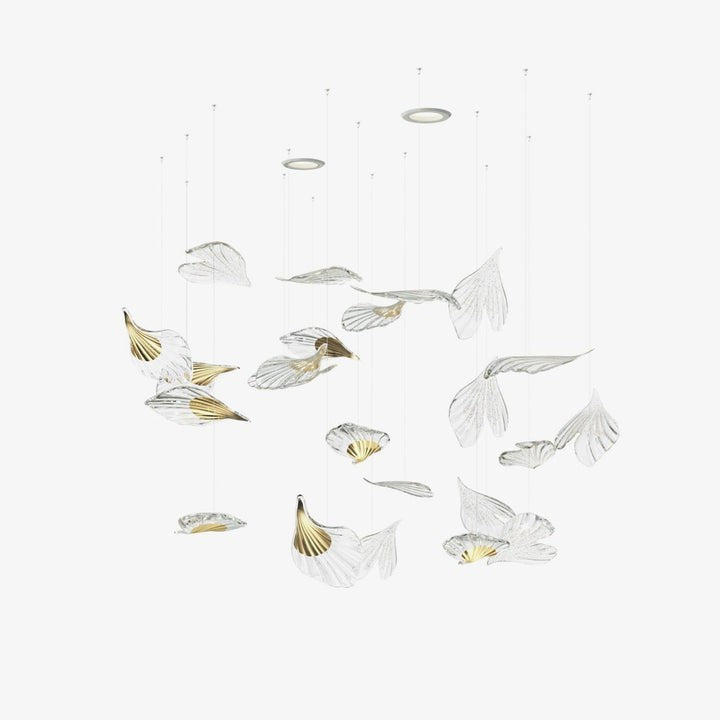 Organic Leaf Crystal Chandelier