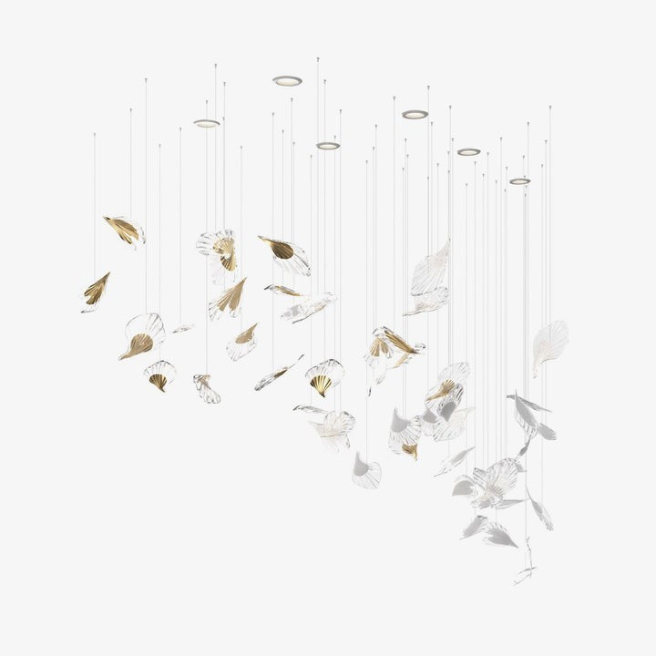 Organic Leaf Crystal Chandelier
