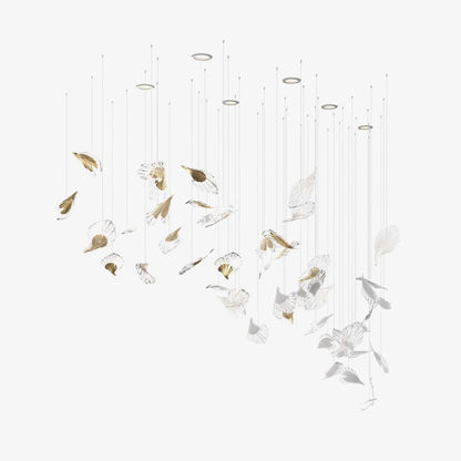 Organic Leaf Crystal Chandelier