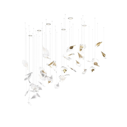 Organic Leaf Crystal Chandelier
