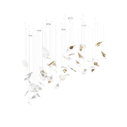 Organic Leaf Crystal Chandelier
