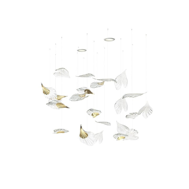 Organic Leaf Crystal Chandelier