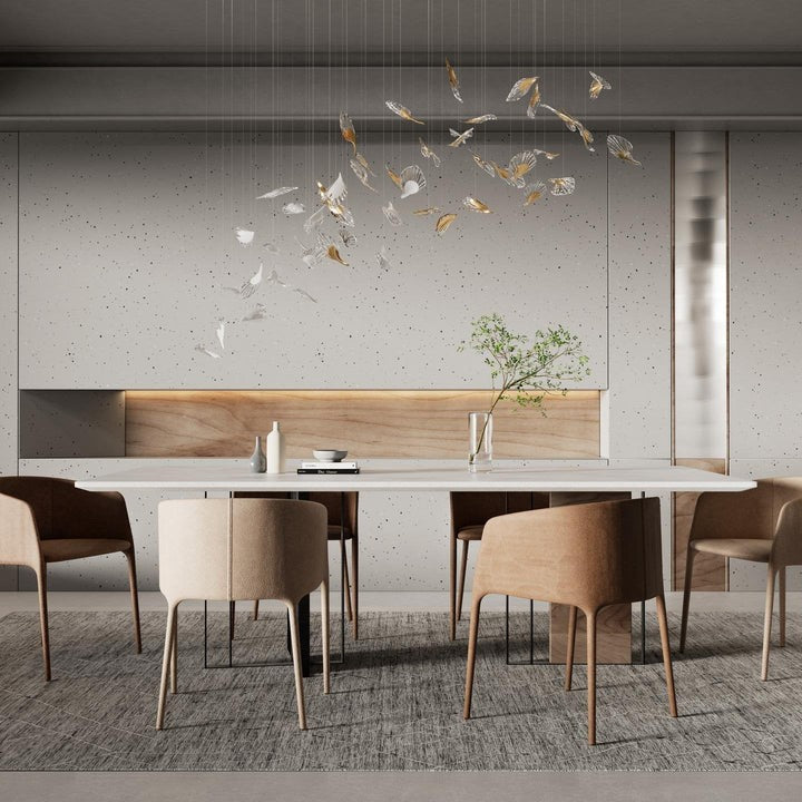 Organic Leaf Crystal Chandelier