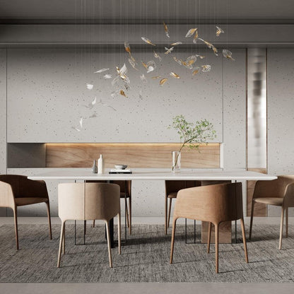 Organic Leaf Crystal Chandelier