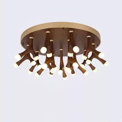 Organic LED Tentacle Ceiling Light with Wood Finish