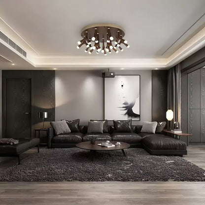 Organic LED Tentacle Ceiling Light with Wood Finish