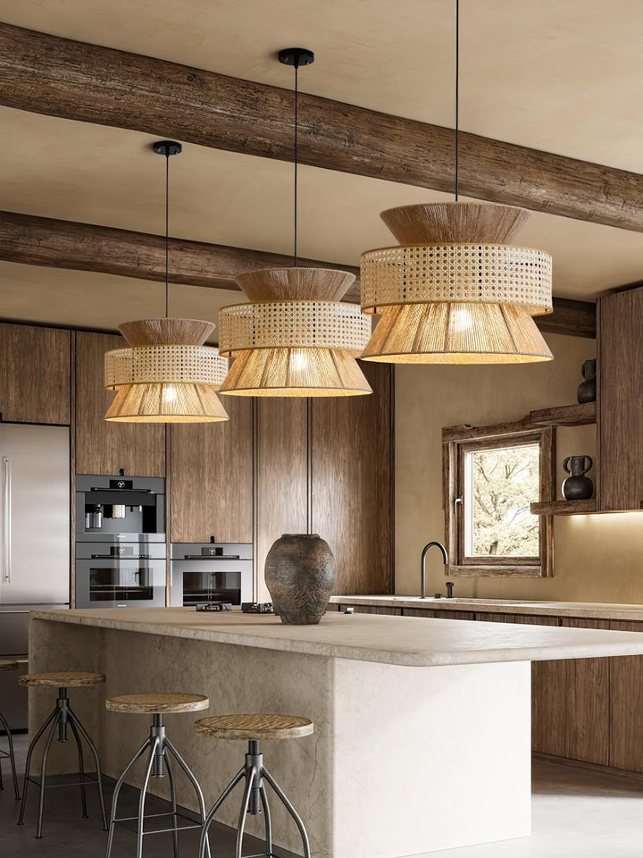 Organic Rattan Bamboo Pendant Light