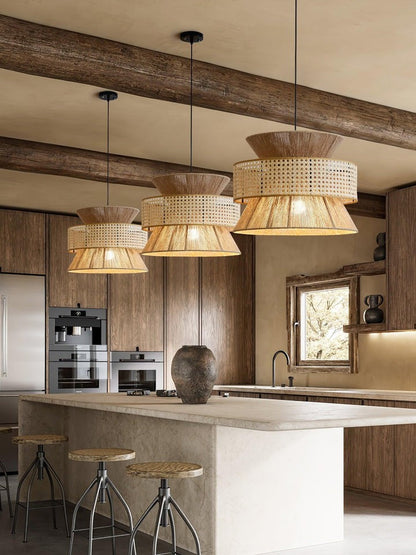 Organic Rattan Bamboo Pendant Light