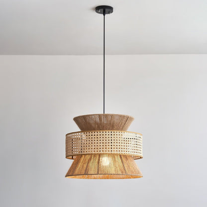 Organic Rattan Bamboo Pendant Light
