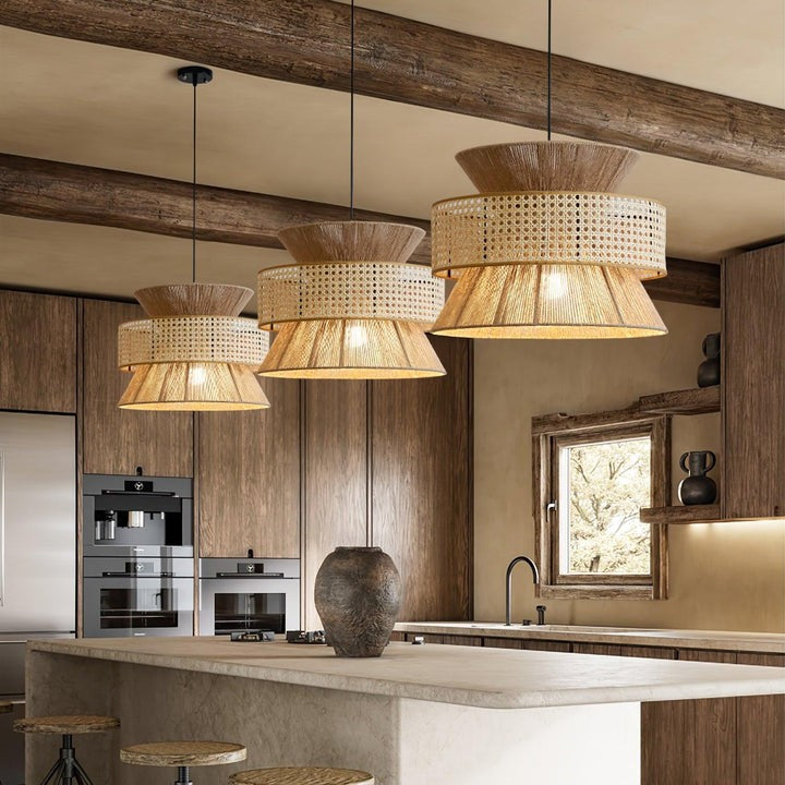 Organic Rattan Bamboo Pendant Light