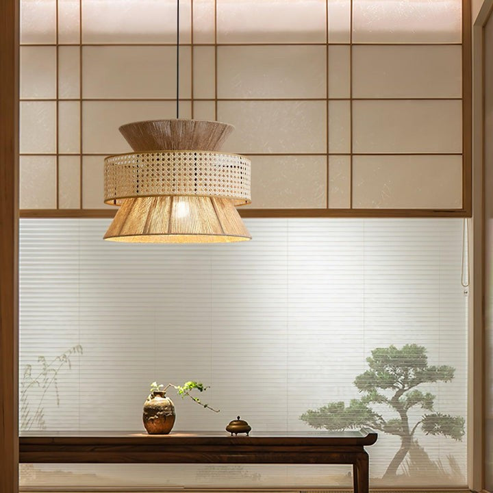 Organic Rattan Bamboo Pendant Light