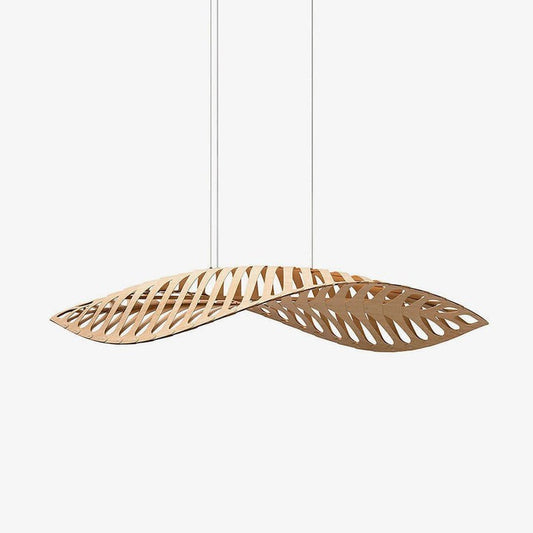 Organic Wooden Leaf LED Pendant Light
