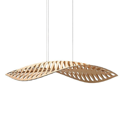 Organic Wooden Leaf LED Pendant Light