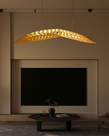 Organic Wooden Leaf LED Pendant Light