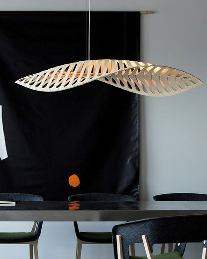 Organic Wooden Leaf LED Pendant Light