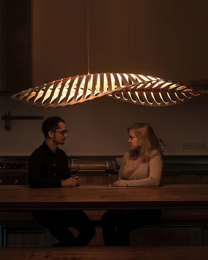 Organic Wooden Leaf LED Pendant Light
