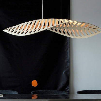 Organic Wooden Leaf LED Pendant Light