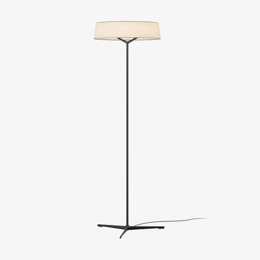 Oriental Lantern LED Floor Lamp with Sleek Aluminum Stem
