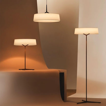 Oriental Lantern LED Floor Lamp with Sleek Aluminum Stem