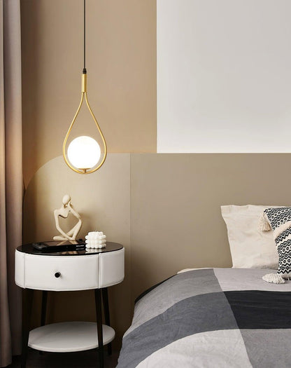 Pearl Glass Globe Pendant Light – 16cm Diameter