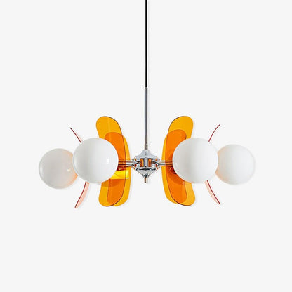 Phosphorescent Iron & Glass Ceiling Chandelier