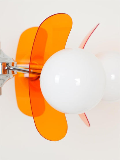 Phosphorescent Iron & Glass Ceiling Chandelier