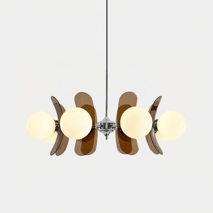Phosphorescent Iron & Glass Ceiling Chandelier