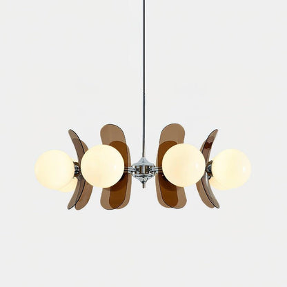 Phosphorescent Iron & Glass Ceiling Chandelier
