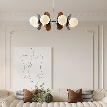 Phosphorescent Iron & Glass Ceiling Chandelier