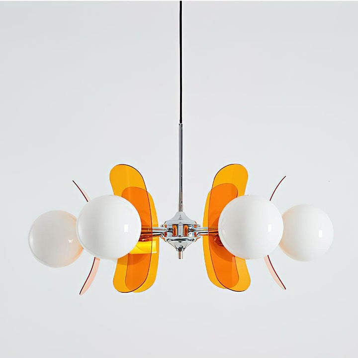 Phosphorescent Iron & Glass Ceiling Chandelier