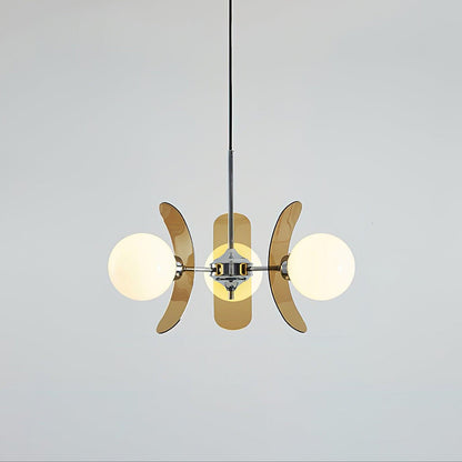 Phosphorescent Iron & Glass Ceiling Chandelier