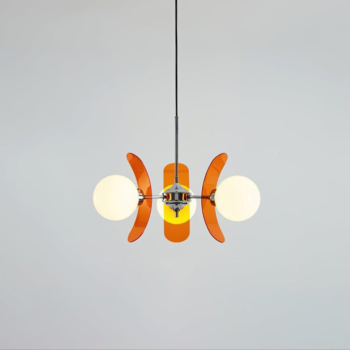 Phosphorescent Iron & Glass Ceiling Chandelier