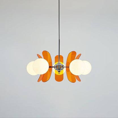 Phosphorescent Iron & Glass Ceiling Chandelier