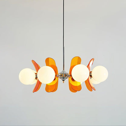 Phosphorescent Iron & Glass Ceiling Chandelier