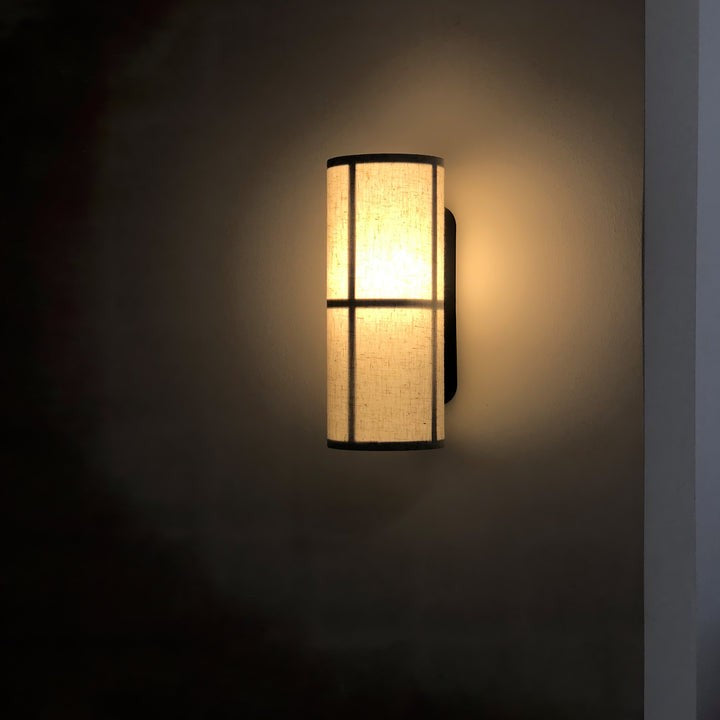 Plug-In Cylinder Fabric Wall Sconce – Indoor LED Light