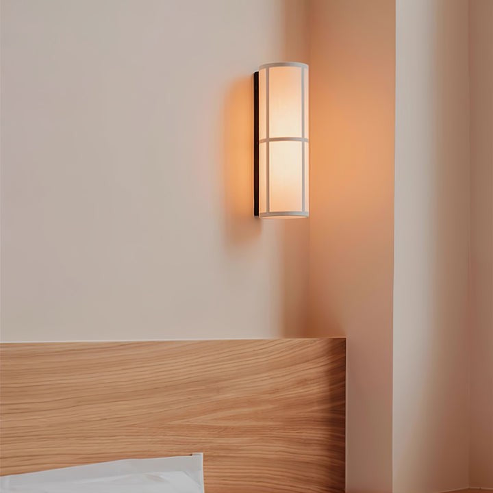 Plug-In Cylinder Fabric Wall Sconce – Indoor LED Light