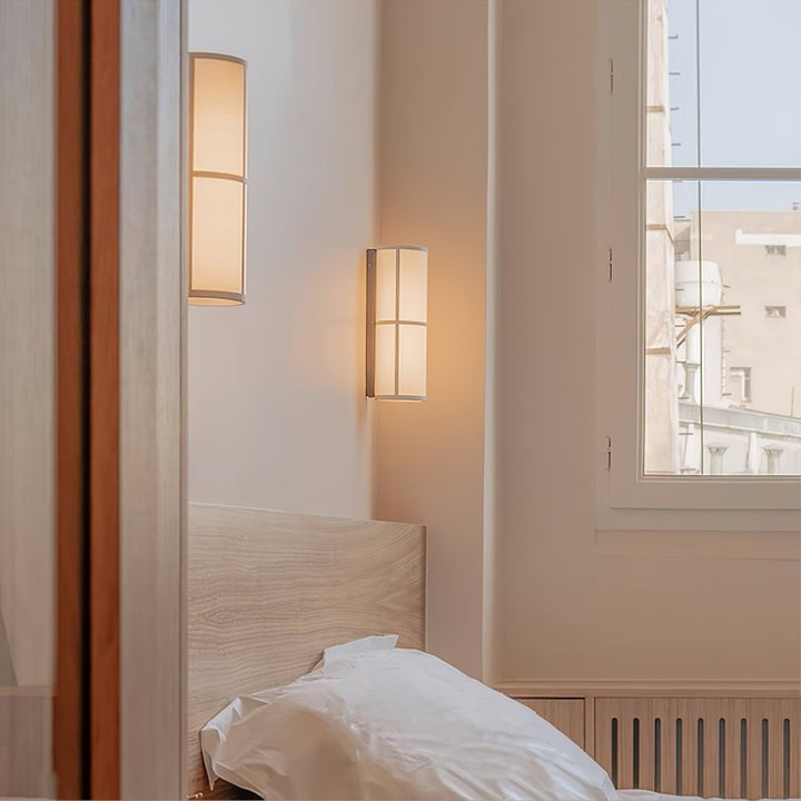 Plug-In Cylinder Fabric Wall Sconce – Indoor LED Light