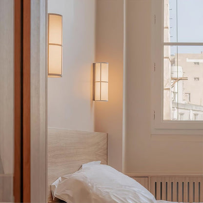 Plug-In Cylinder Fabric Wall Sconce – Indoor LED Light