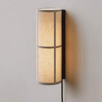 Plug-In Cylinder Fabric Wall Sconce – Indoor LED Light