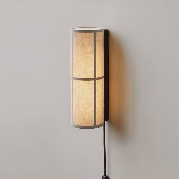 Plug-In Cylinder Fabric Wall Sconce – Indoor LED Light
